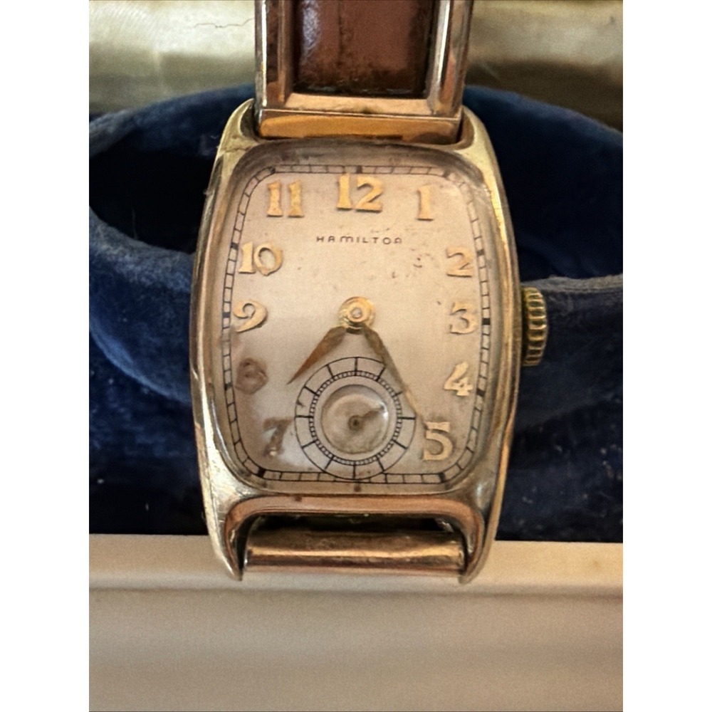 Vintage Hamilton Grover Watch 14k Gold Filled Original Case Runs Great - Picture 5 of 8